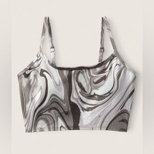 NWOT! PINK Active Gray Tie-Dye ULTIMATE LIGHTLY LINED SPORTS CROP  - Size XS 💛